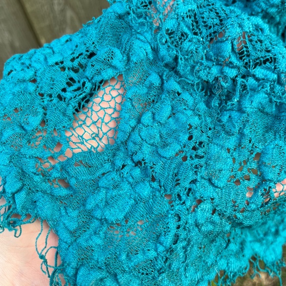 RARE Nightcap Clothing x Free People Teal Lace Maxi Dress Sz 2 | Boho Festival - Picture 12 of 14